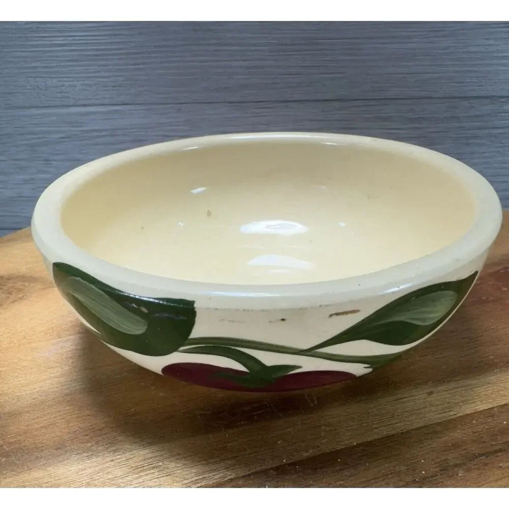 Watt Pottery Oven Ware With Wooden Fruit